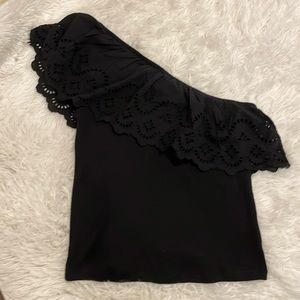 One shoulder ruffled top